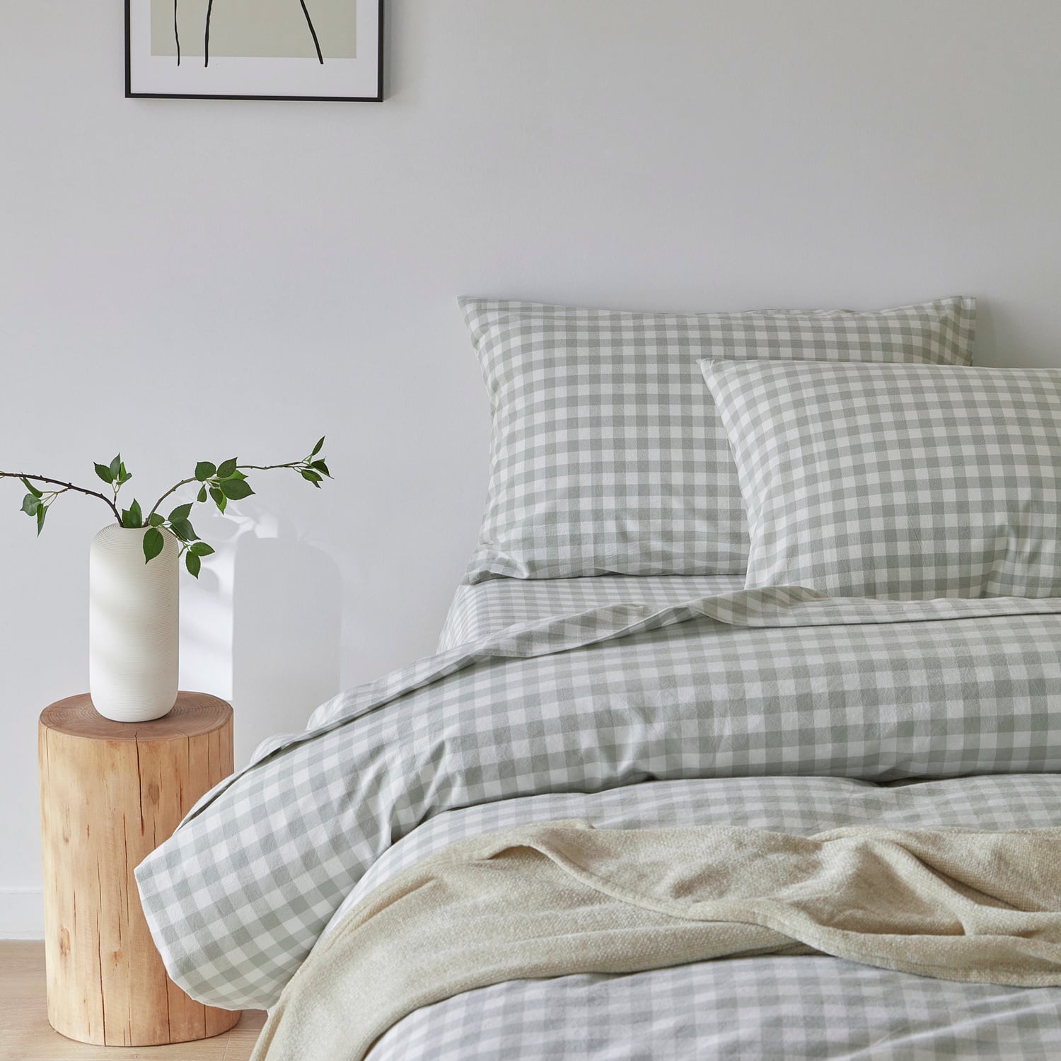 Sage-Gingham-Washed-Cotton-Quilt-Cover-Set