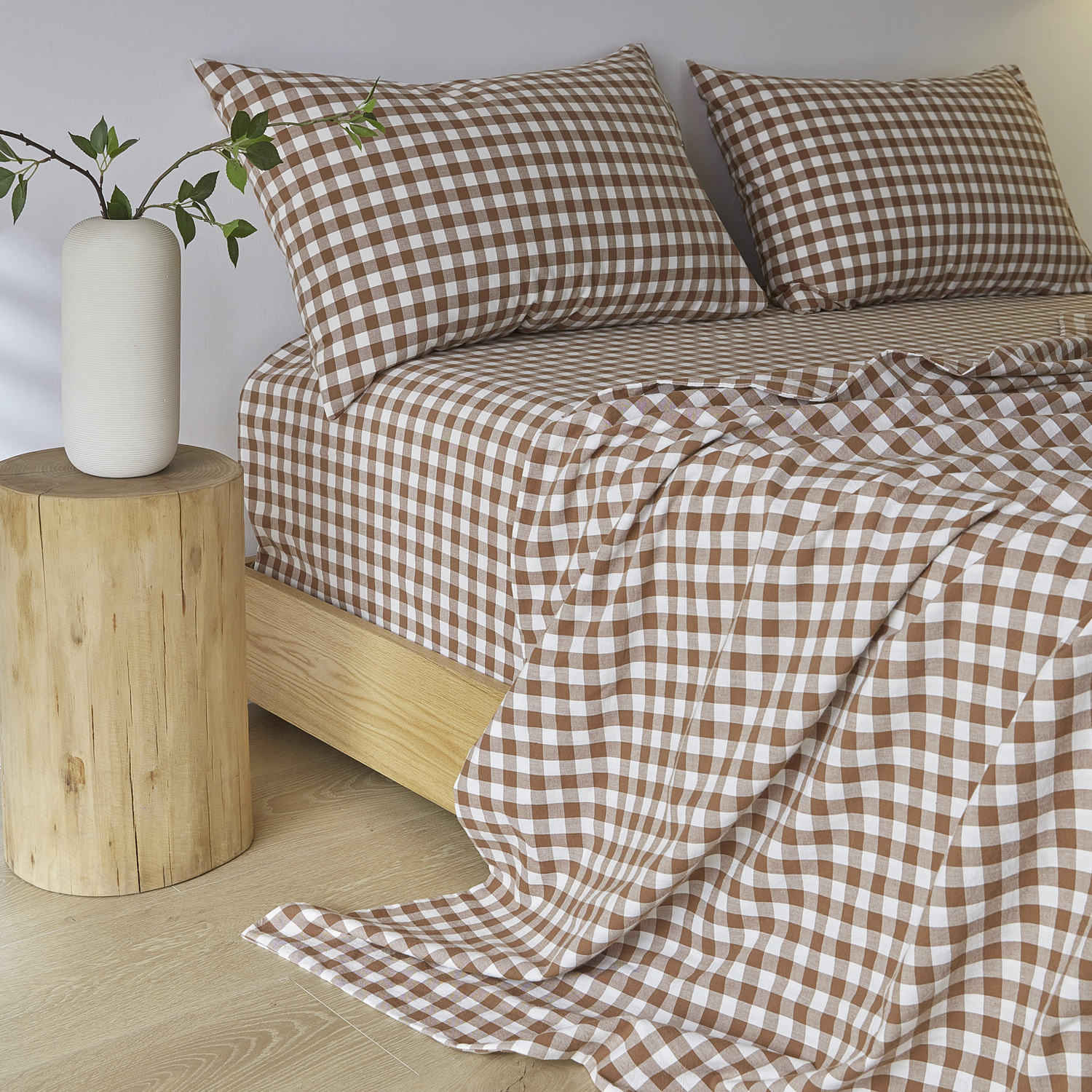 Gingham-Washed-Cotton-Sheet-Set
