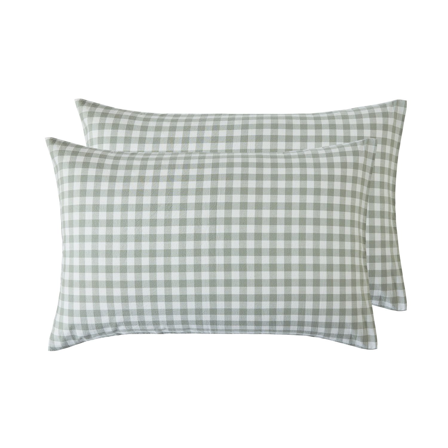 Gingham-Washed-Cotton-Sheet-Set