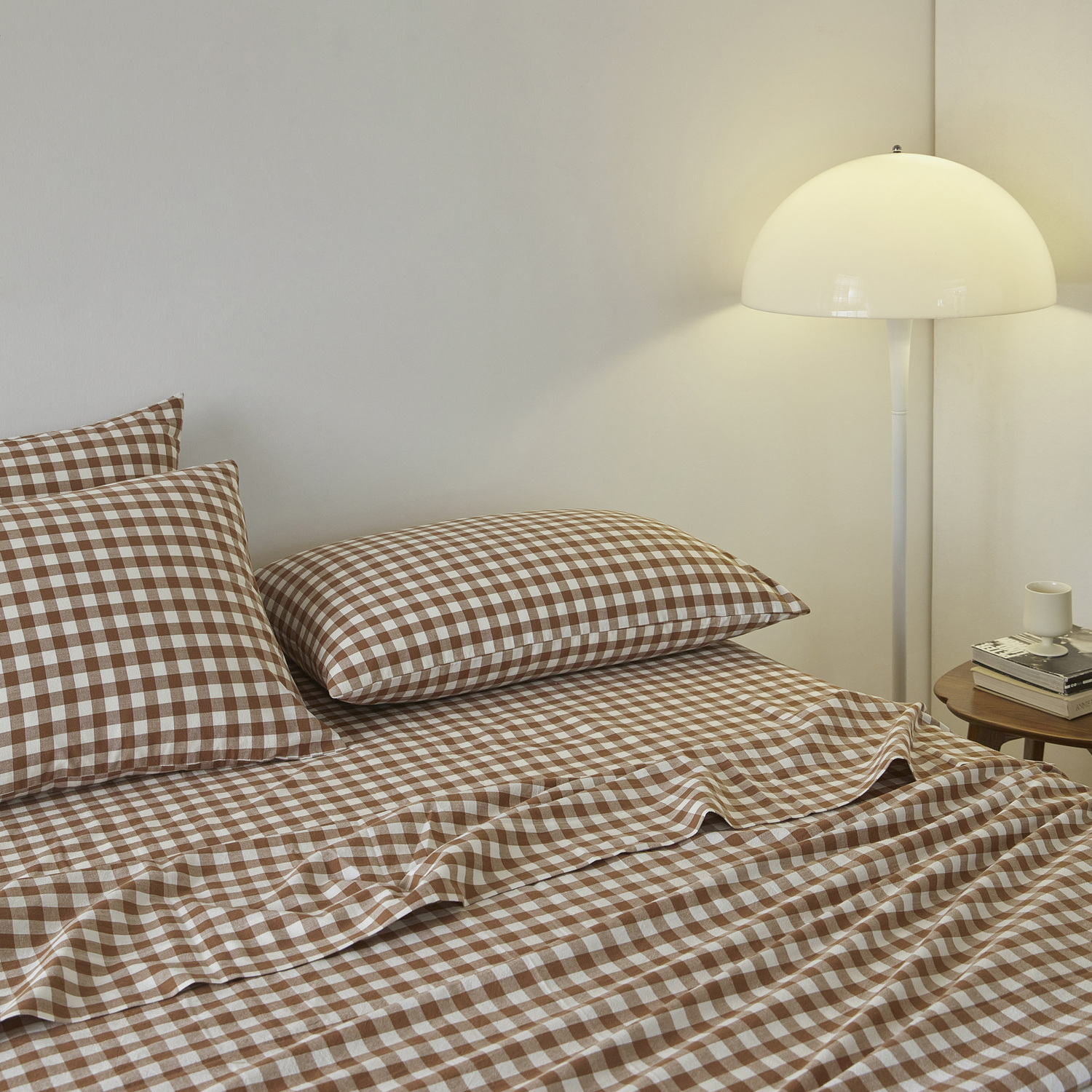 Gingham-Washed-Cotton-Sheet-Set