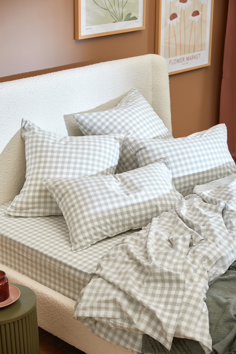 Gingham-Washed-Cotton-Sheet-Set