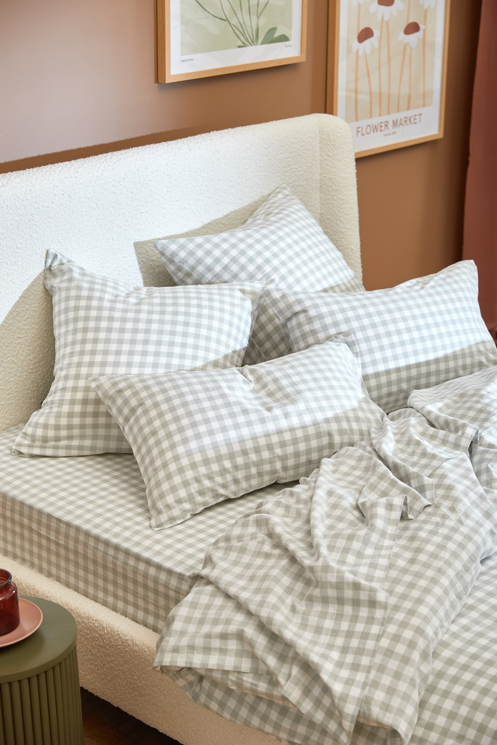 Gingham-Washed-Cotton-Sheet-Set