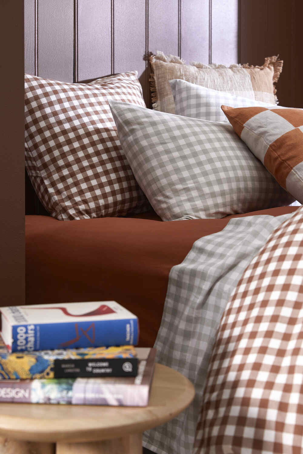 Gingham-Washed-Cotton-Sheet-Set