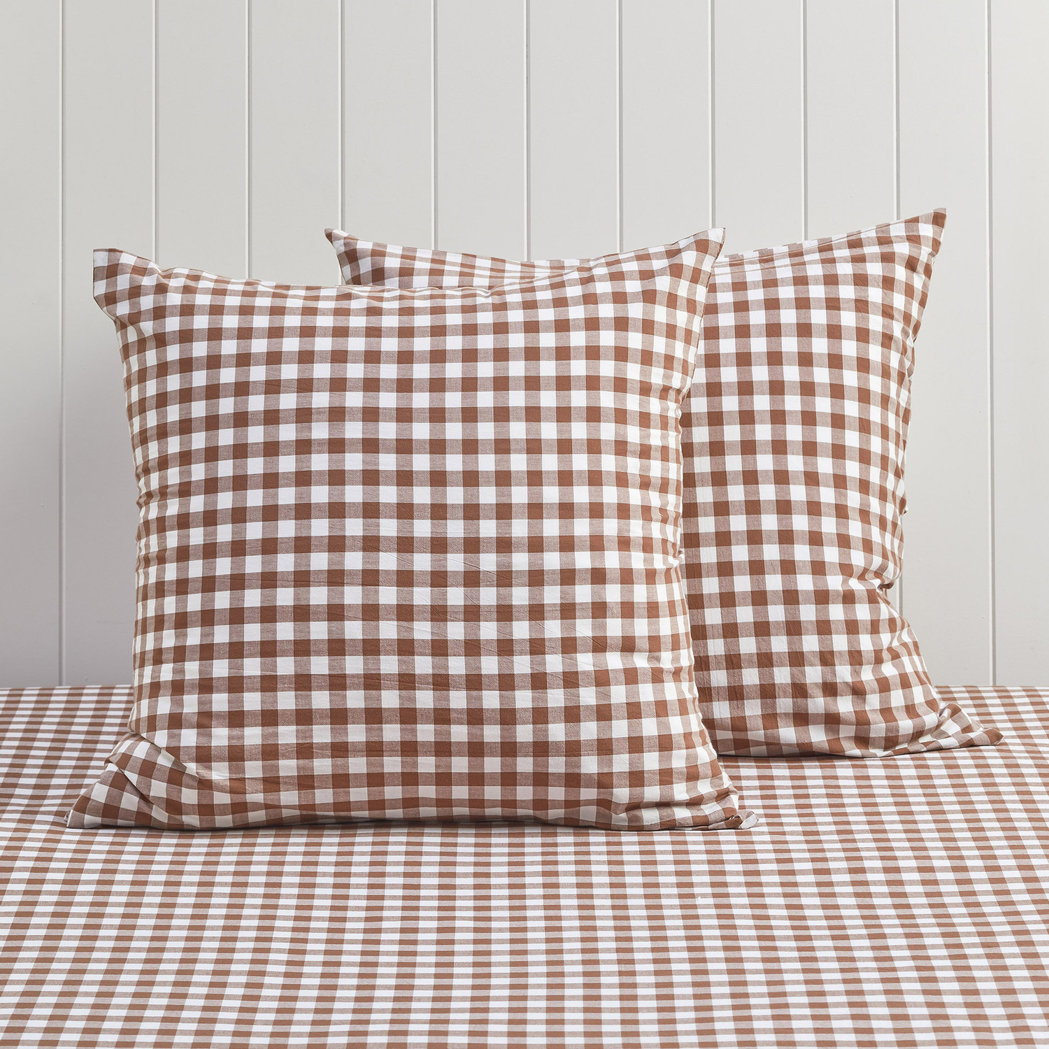 Gingham Washed Cotton European Pillowcases