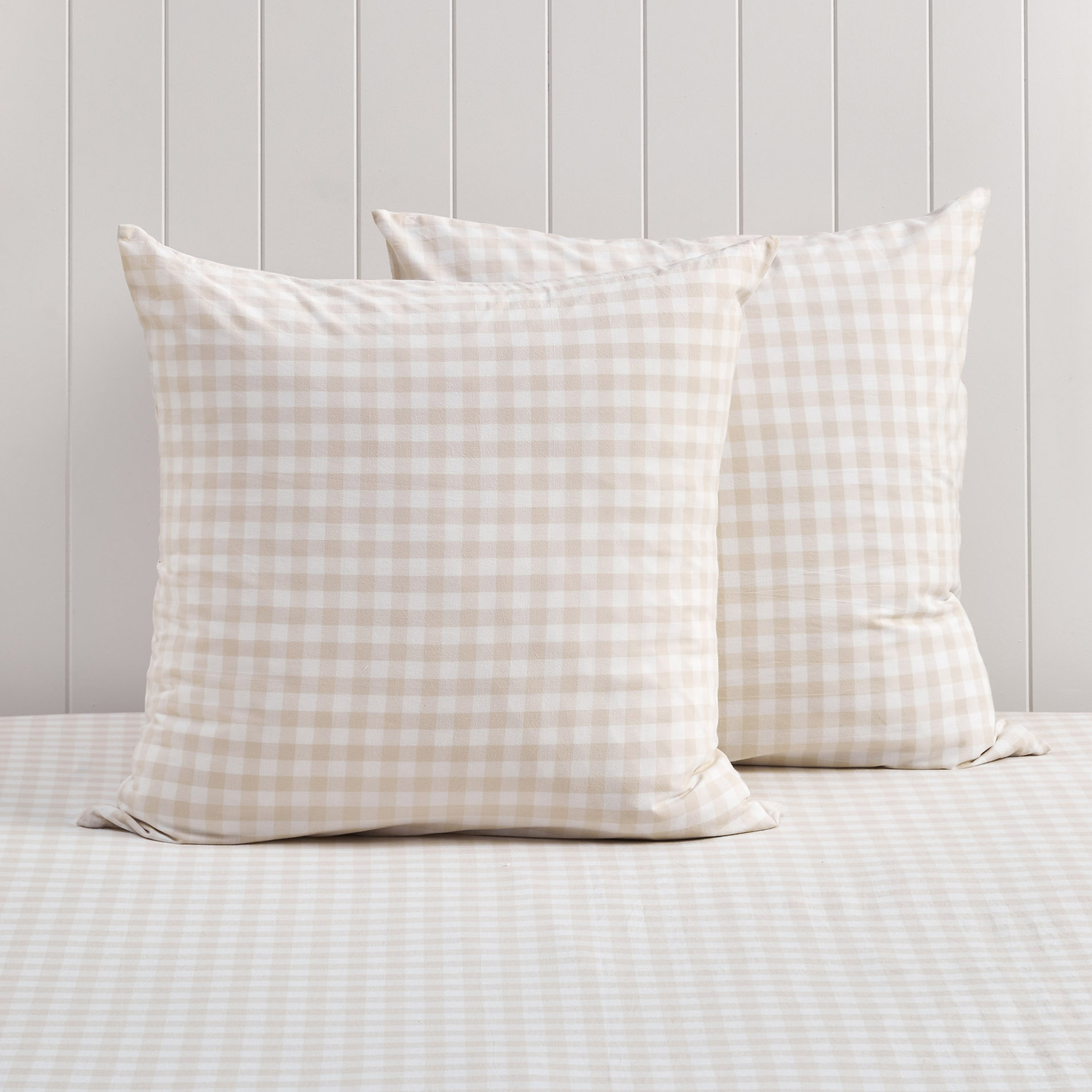 Gingham Washed Cotton European Pillowcases