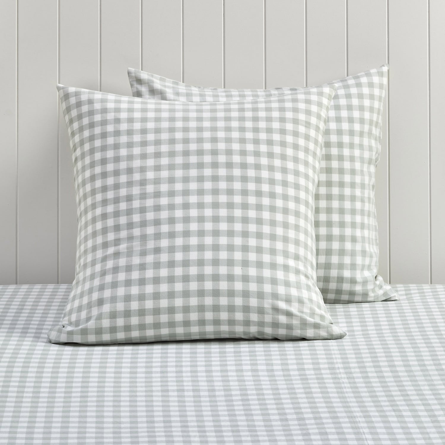 Gingham Washed Cotton European Pillowcases