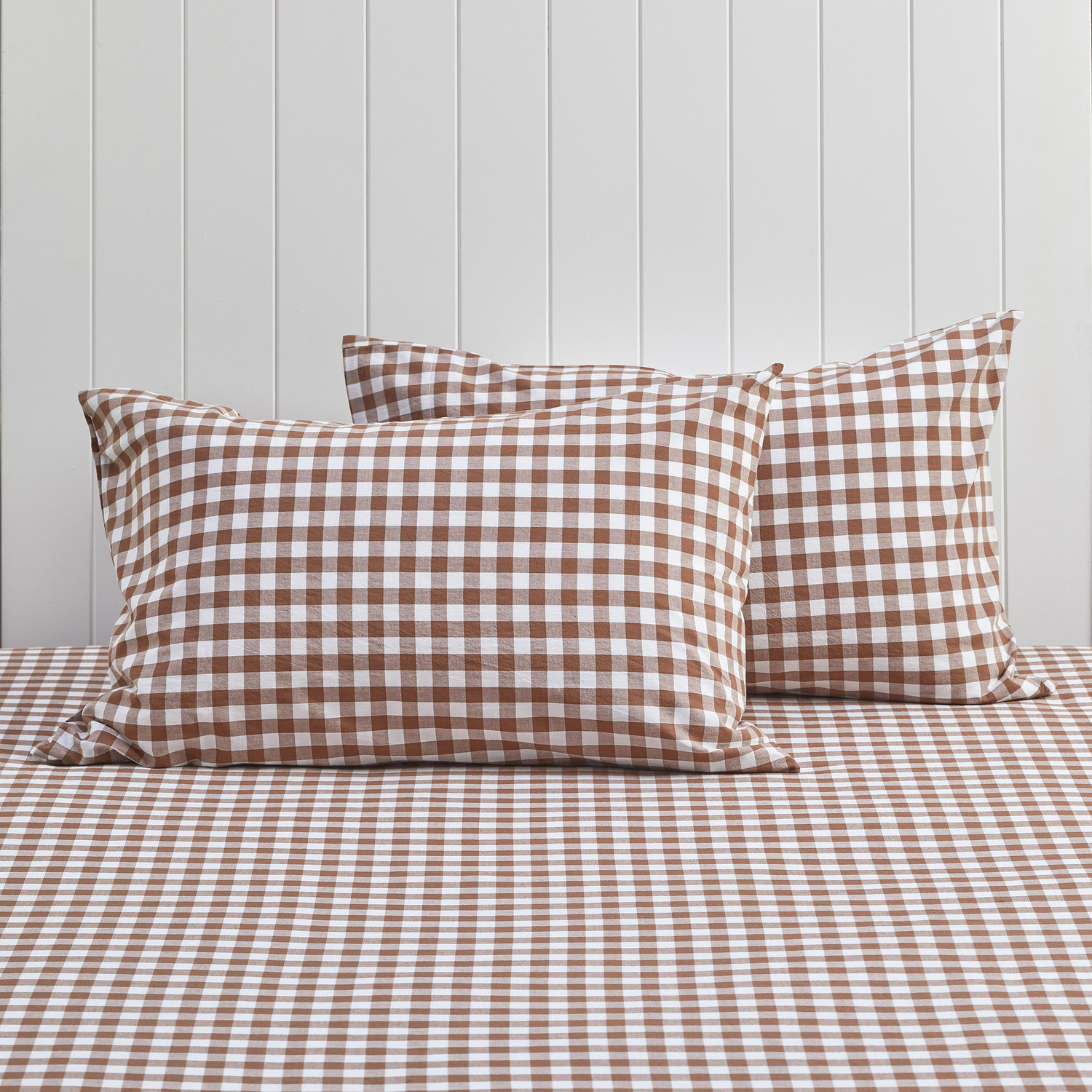 Gingham Washed Cotton Standard Pillowcases