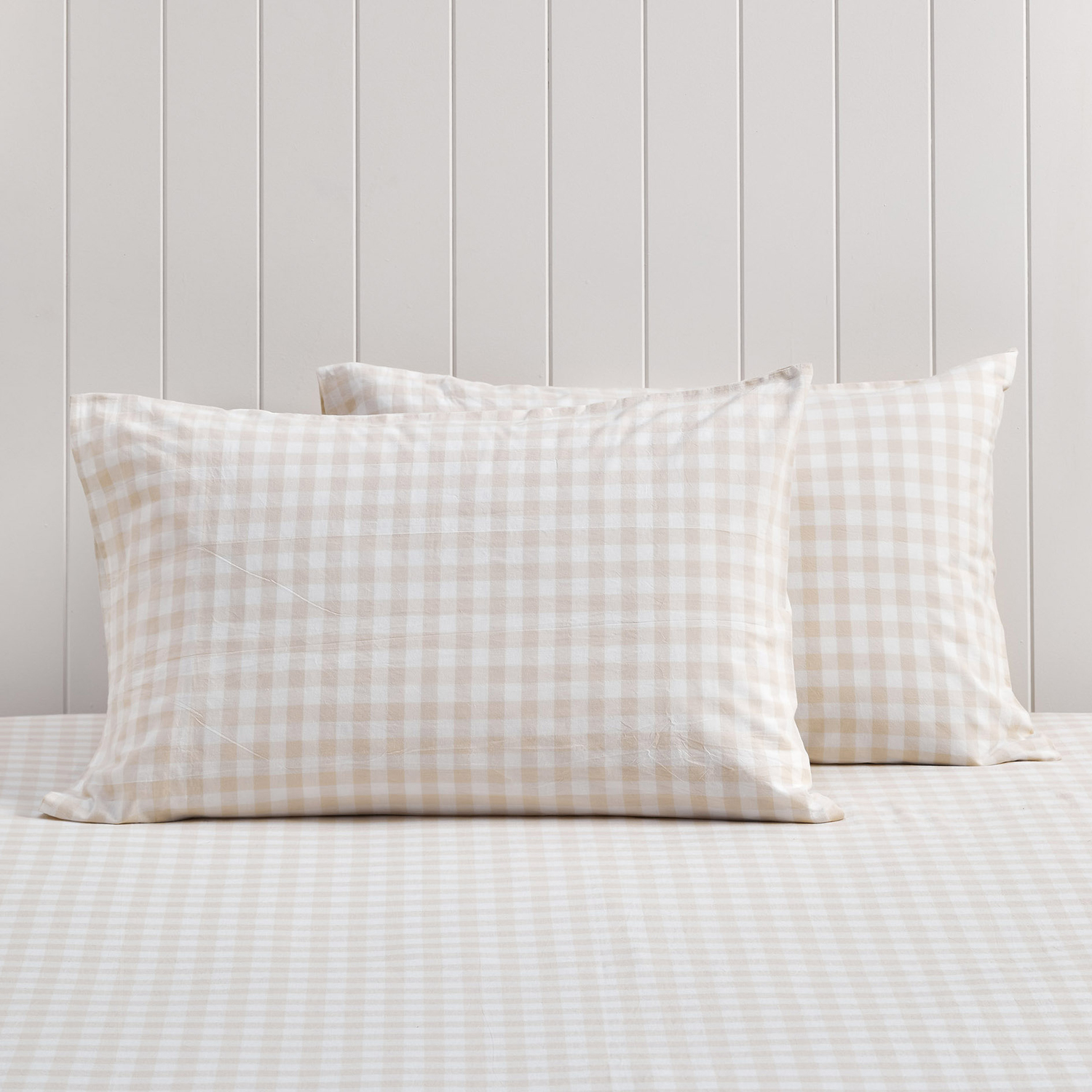 Gingham Washed Cotton Standard Pillowcases