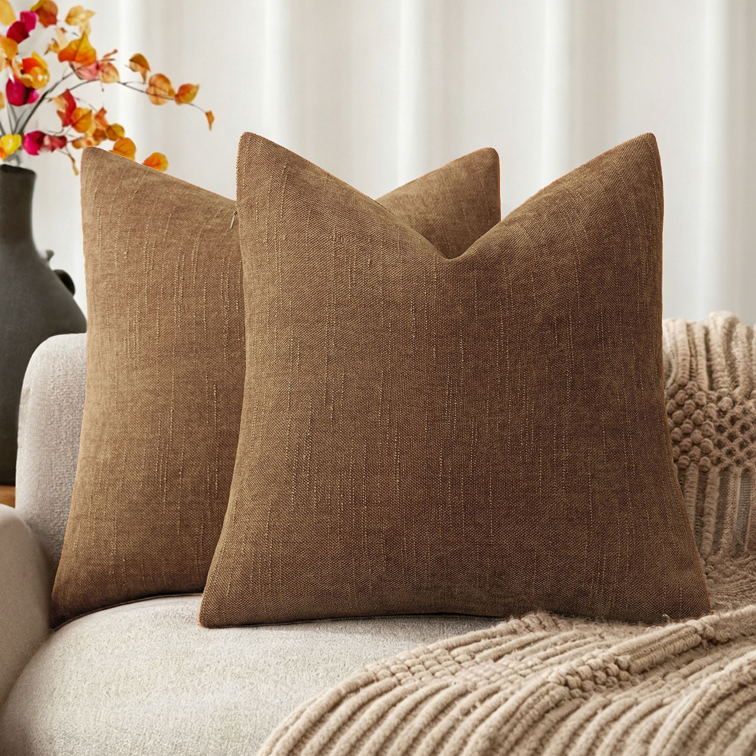 Clare Square Chenille Cushion Covers
