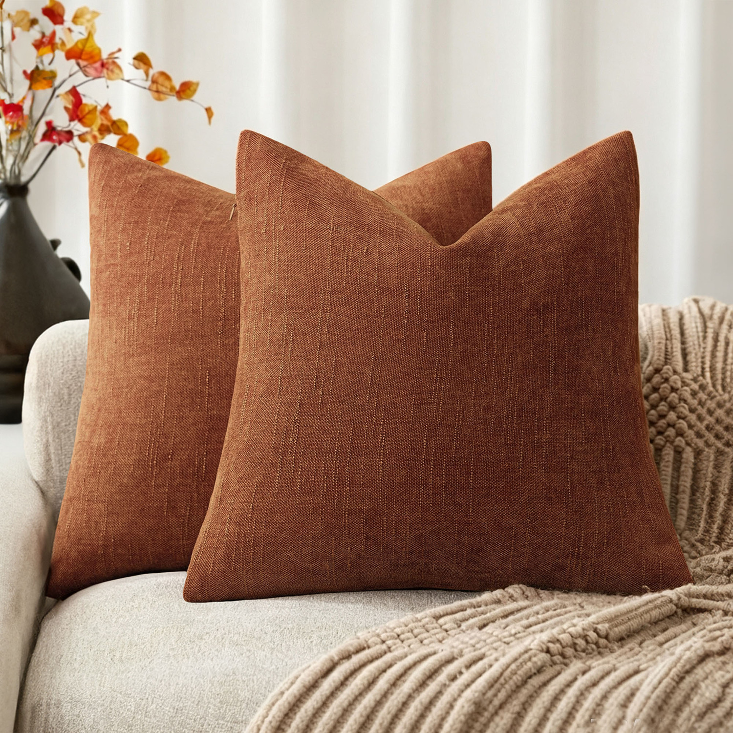 Clare Square Chenille Cushion Covers