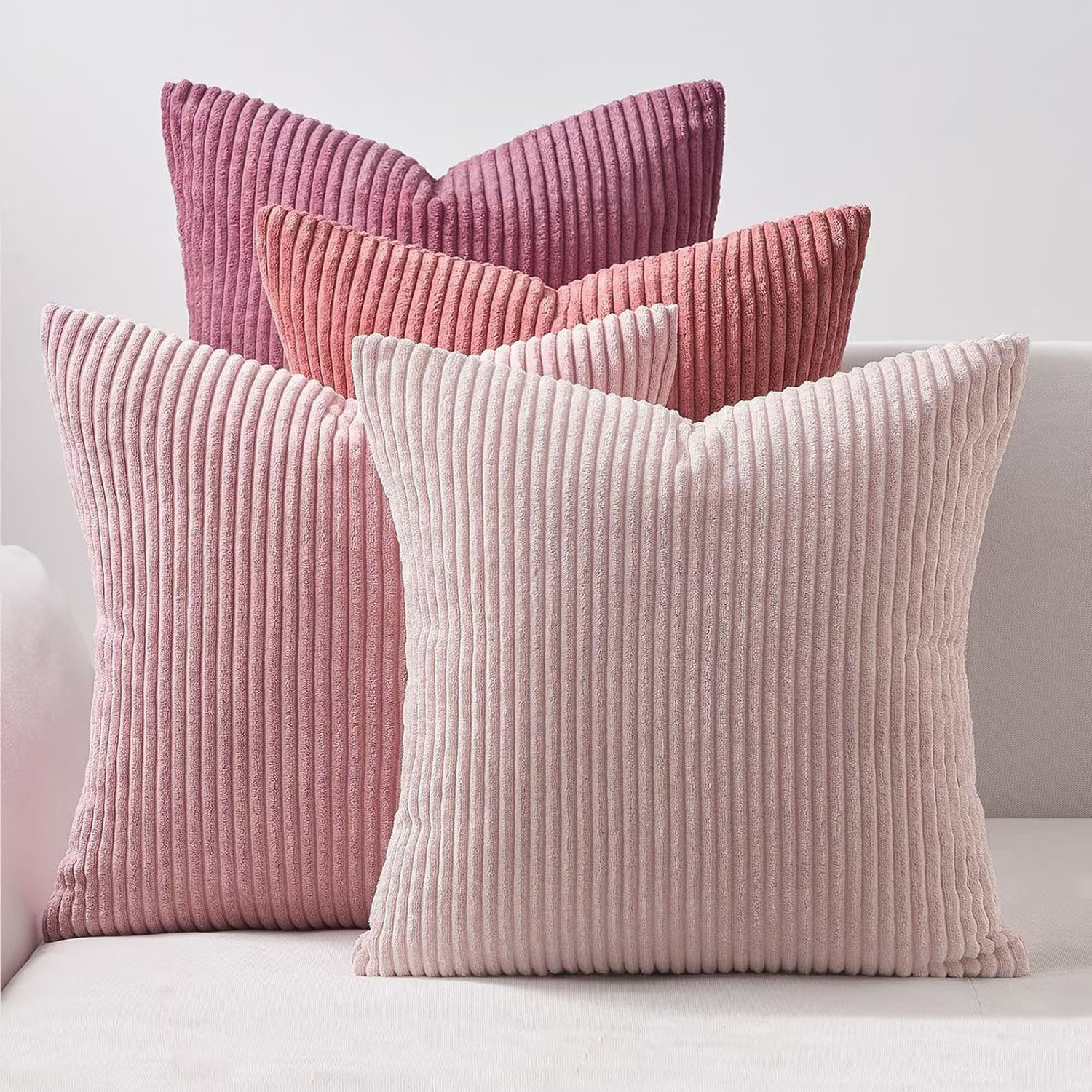 4 Piece Ardian Corduroy Velvet Cushion Cover Set