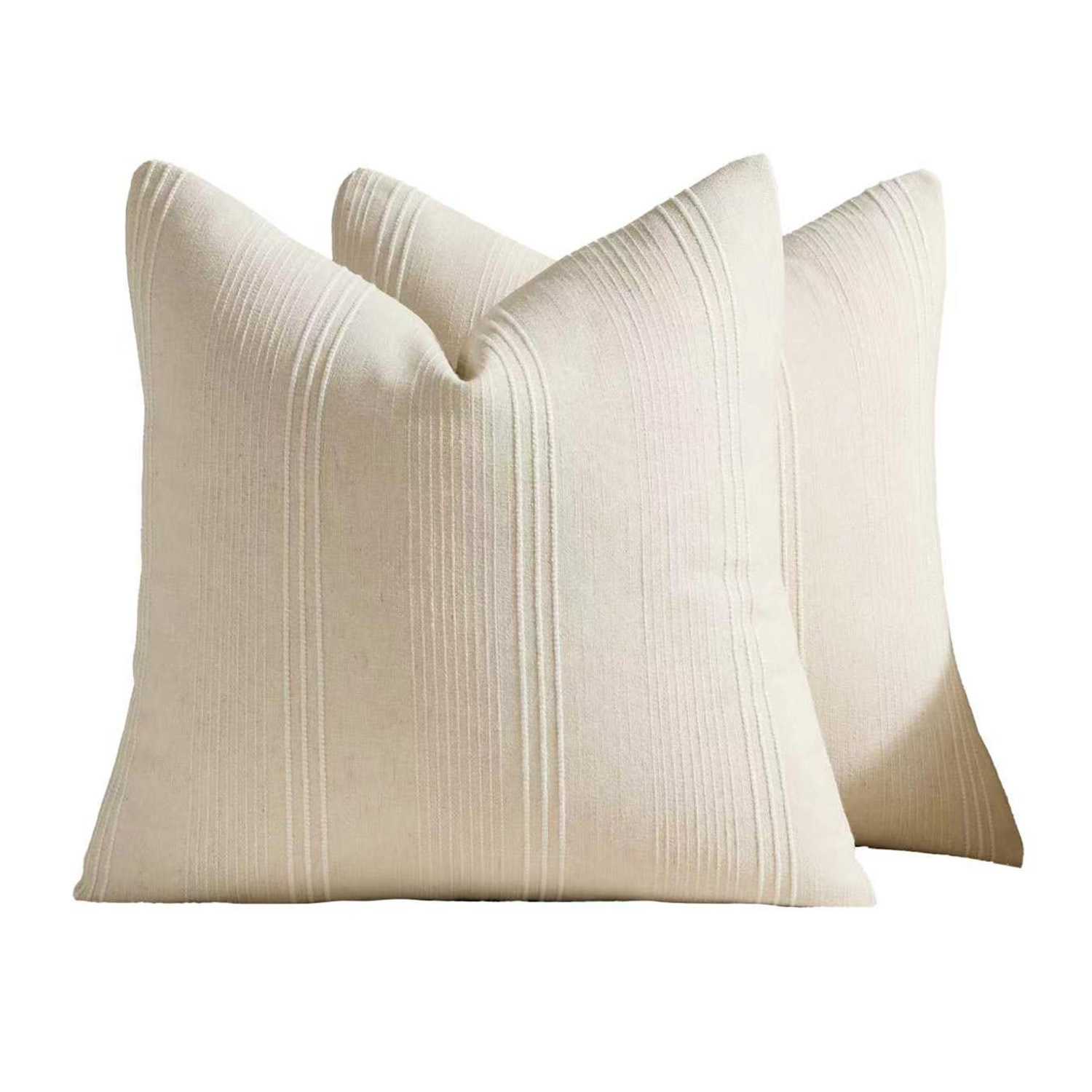 Kenna Square Linen-Blend Cushion Covers