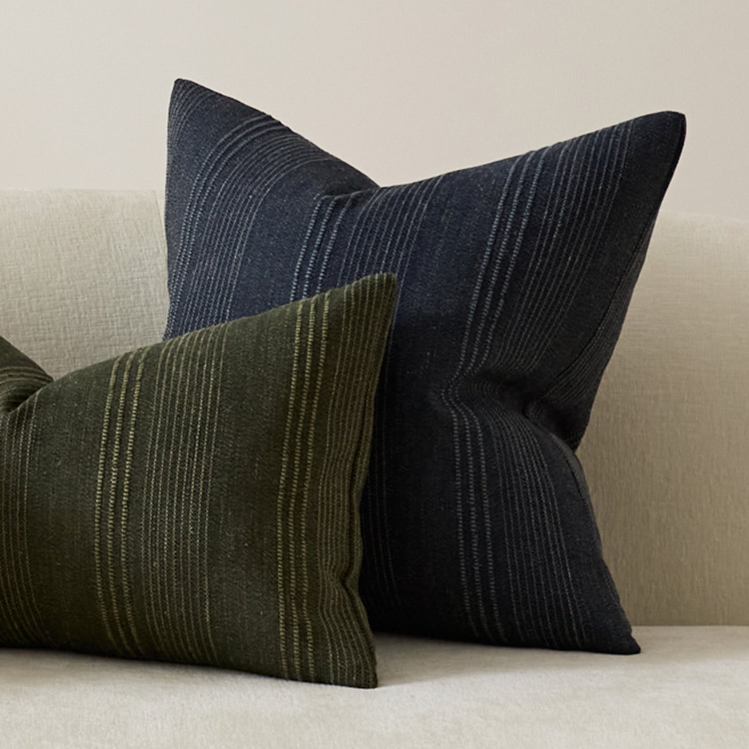 Kenna Square Linen-Blend Cushion Covers