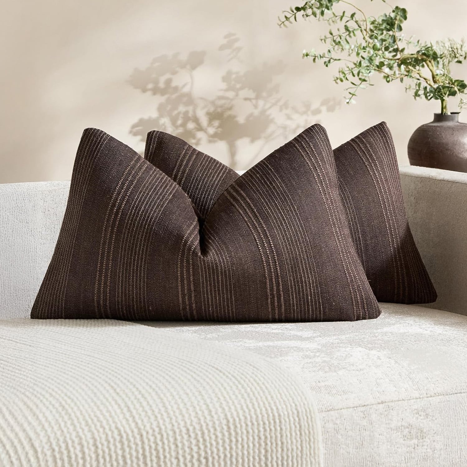 Kenna Linen-Blend Lumbar Cushion Covers
