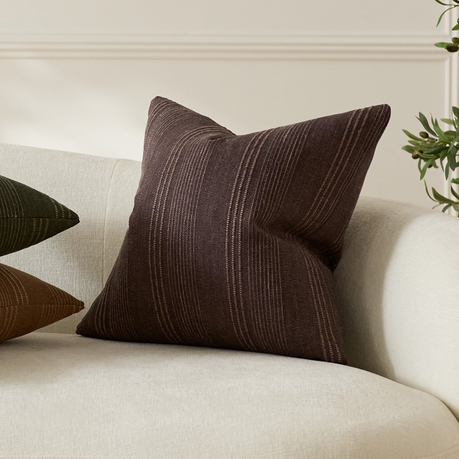 Kenna Square Linen-Blend Cushion Covers
