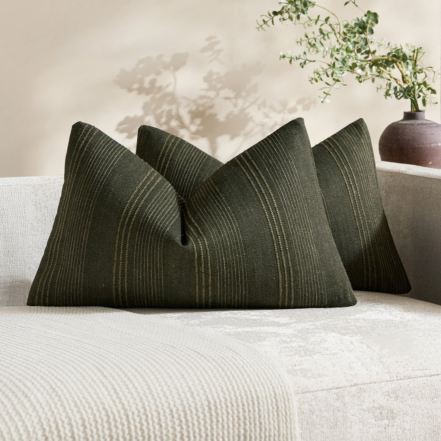 Kenna Linen-Blend Lumbar Cushion Covers