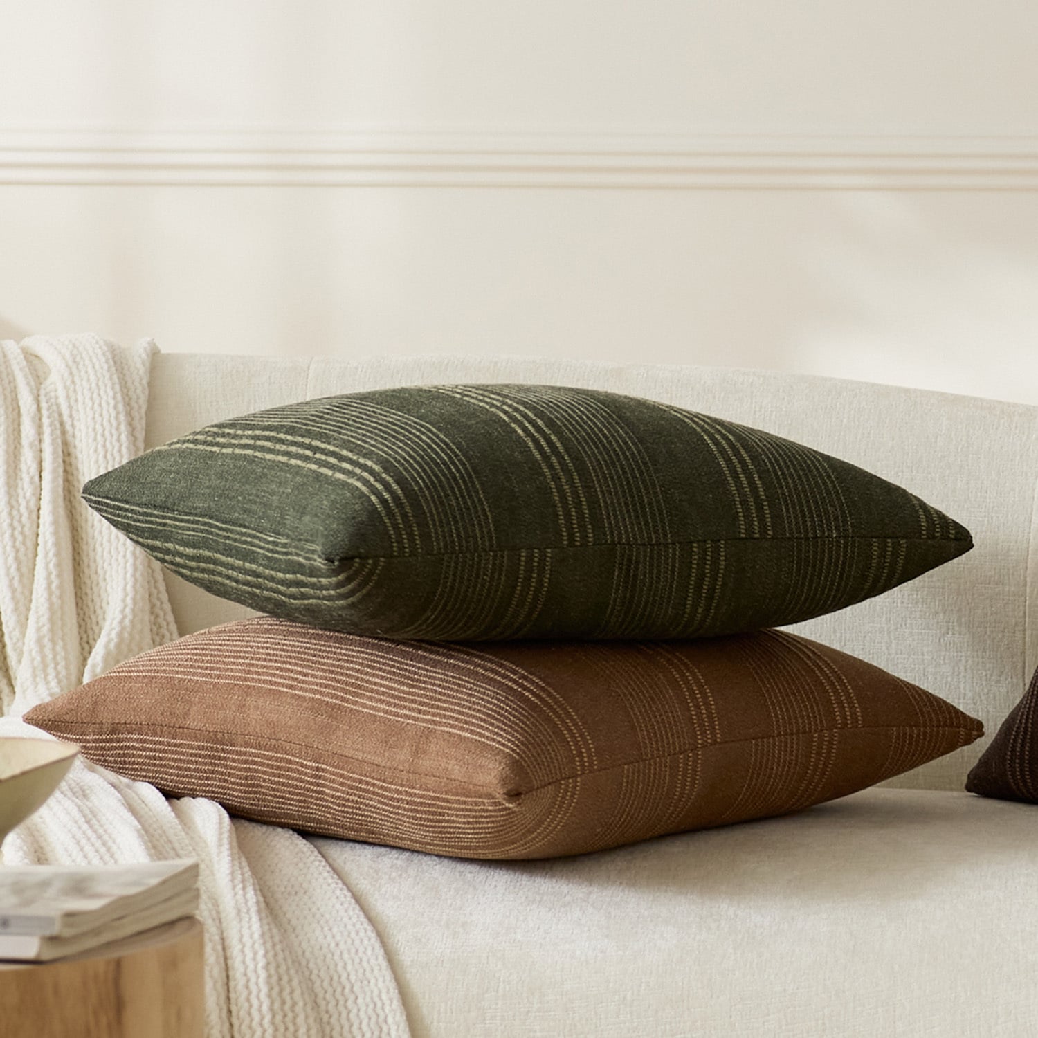Kenna Square Linen-Blend Cushion Covers