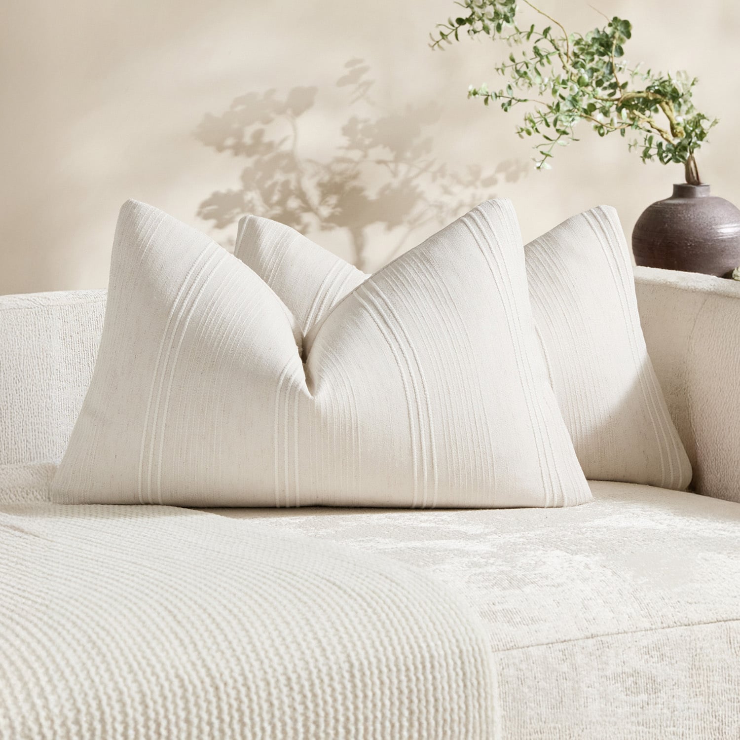 Kenna Linen-Blend Lumbar Cushion Covers