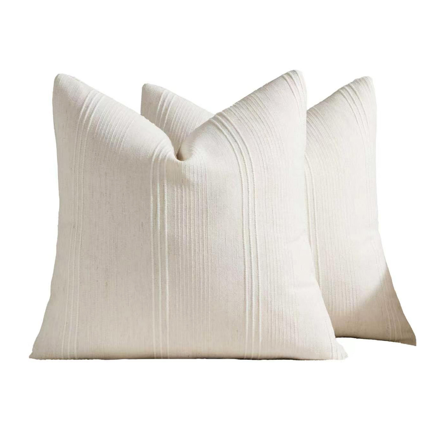 Kenna Square Linen-Blend Cushion Covers