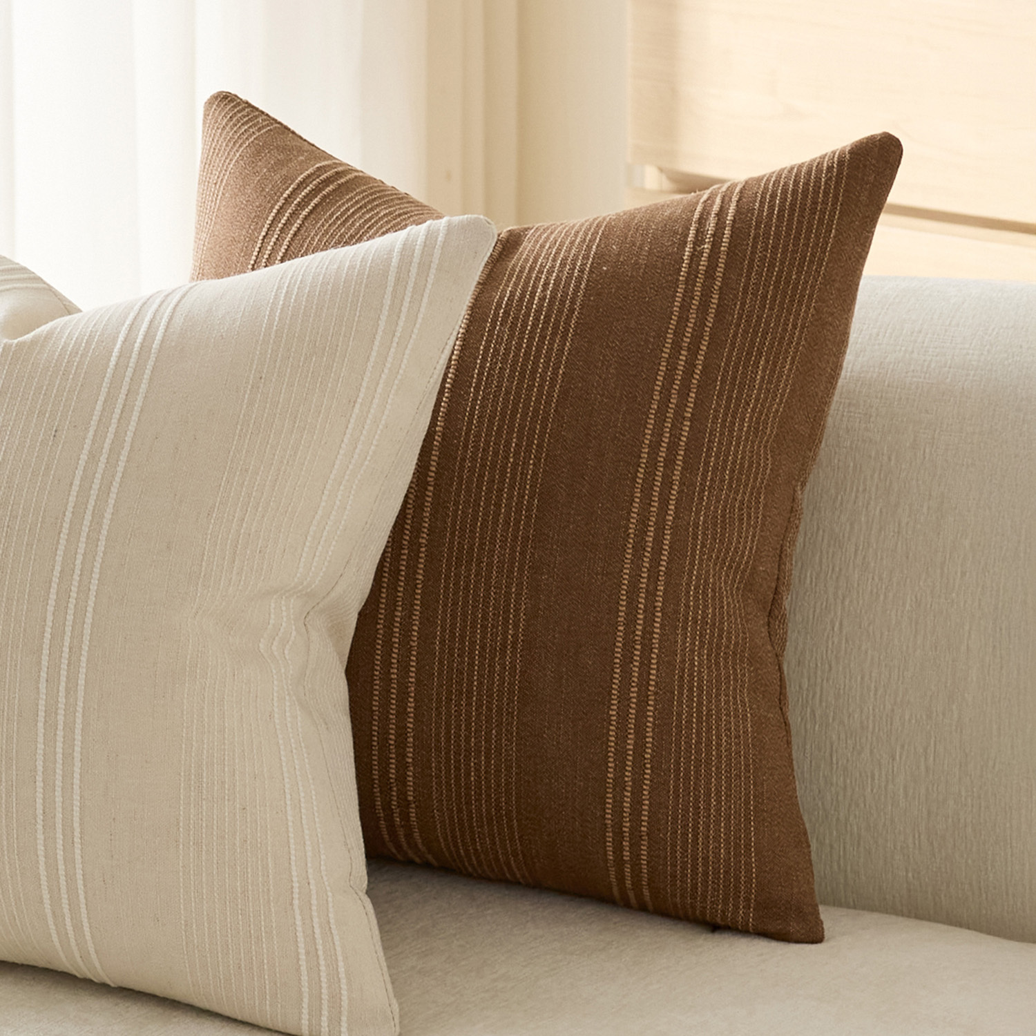 Kenna Square Linen-Blend Cushion Covers