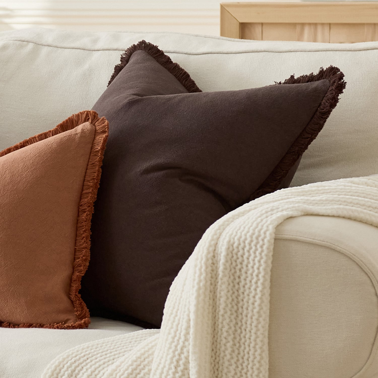 Solace Square Linen & Cotton Cushion Covers