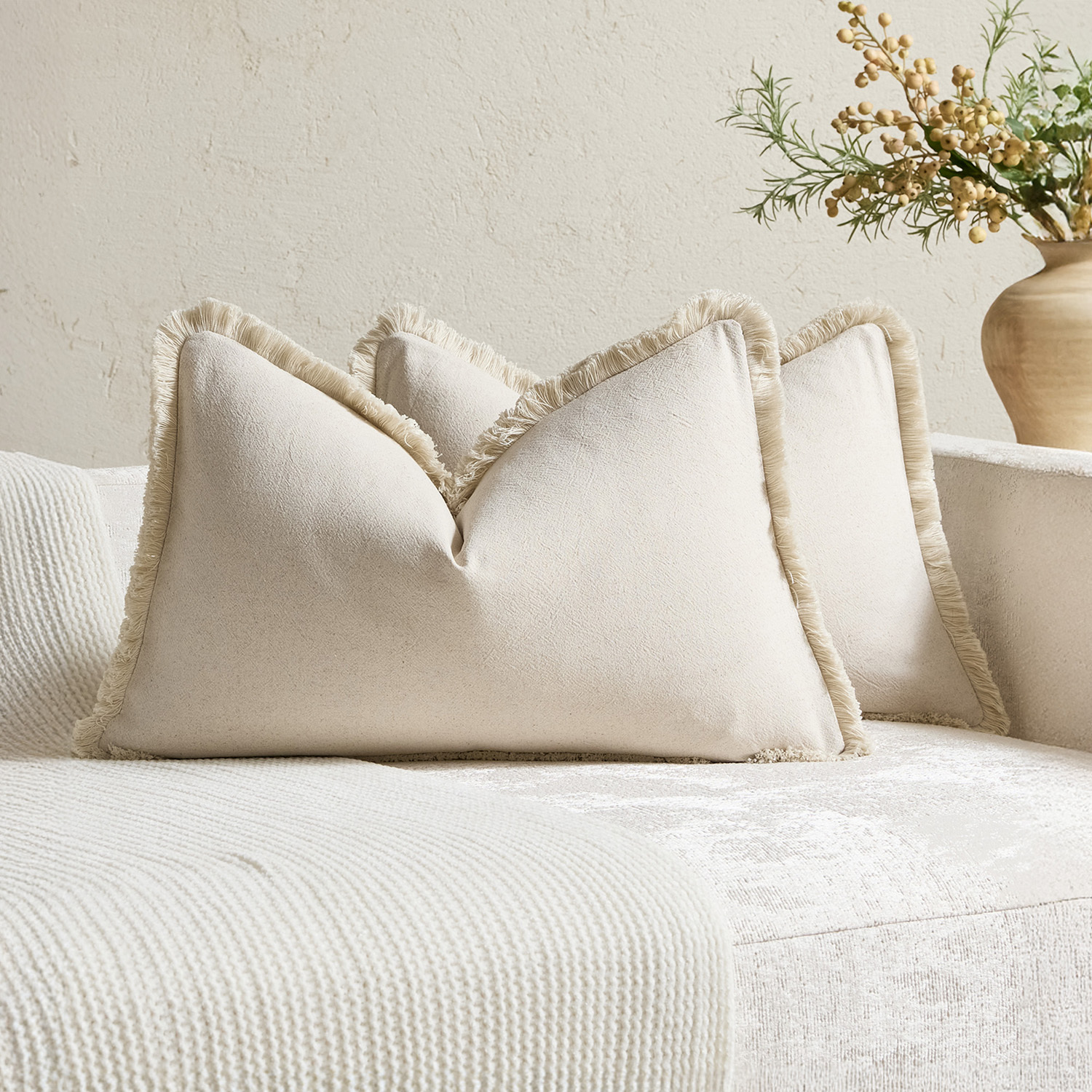 Solace Linen & Cotton Lumbar Cushion Covers