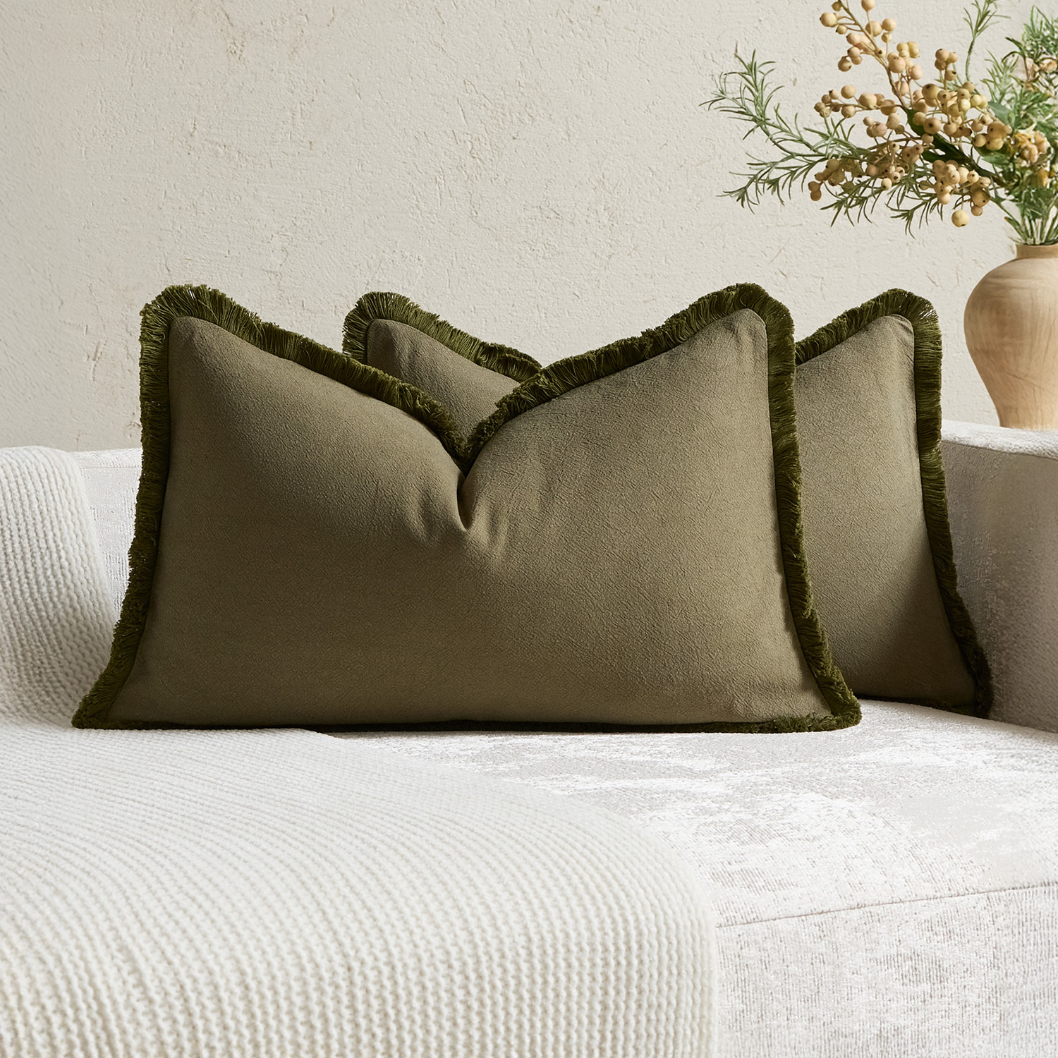 Solace Linen & Cotton Lumbar Cushion Covers