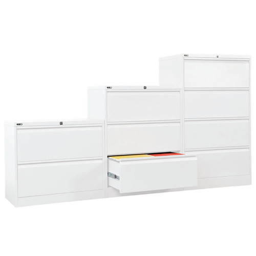 White Remo 3 Drawer Lateral Filing Cabinet