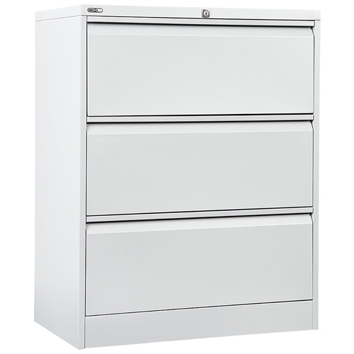 White Remo 3 Drawer Lateral Filing Cabinet Temple Webster