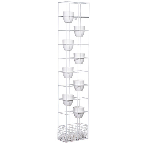 9 Piece Lawson Bloom Vertical Planter Pots & Stand Set