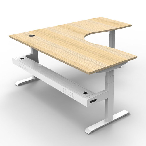 Fridman Electric Sit & Stand Corner Desk with Cable Tray