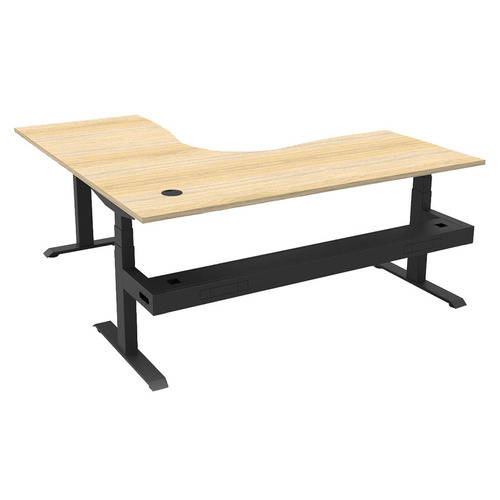Fridman II Electric Sit & Stand Corner Desk with Cable Tray