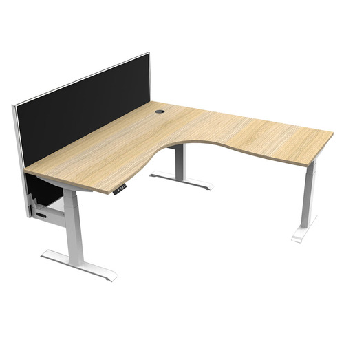 Gordon Electric Sit & Stand Corner Desk with Screen