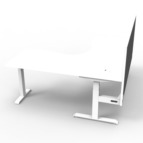 Gordon Electric Sit & Stand Corner Desk with Screen