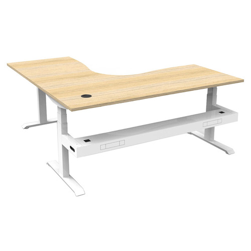 Fridman Electric Sit & Stand Corner Desk with Cable Tray