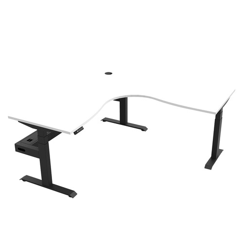 Fridman Electric Sit & Stand Corner Desk with Cable Tray