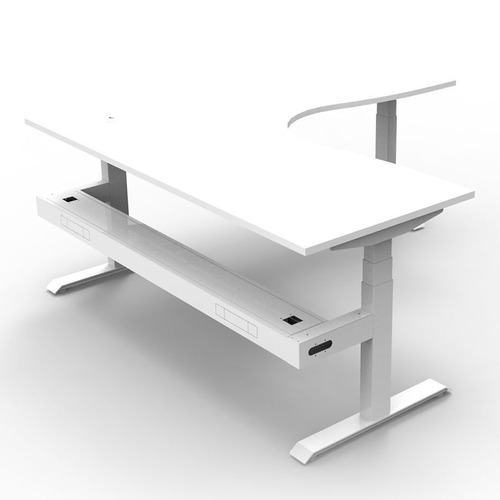 Fridman Electric Sit & Stand Corner Desk with Cable Tray
