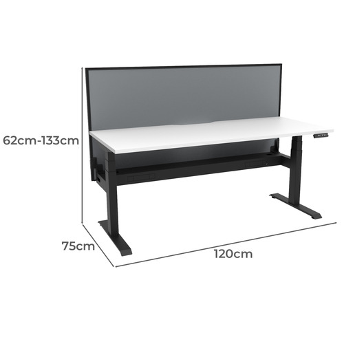 Dassault II Electric Sit & Stand Desk with Screen & Cable Tray