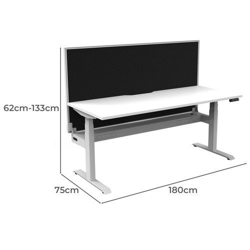 Dassault Electric Sit & Stand Desk with Screen & Cable Tray