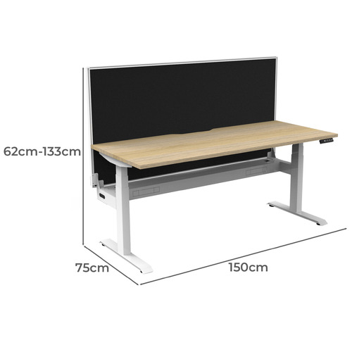 Dassault Electric Sit & Stand Desk with Screen & Cable Tray