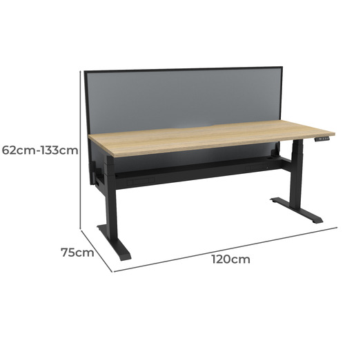 Dassault II Electric Sit & Stand Desk with Screen & Cable Tray