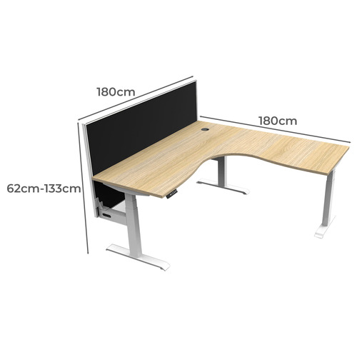 Gordon Electric Sit & Stand Corner Desk with Screen