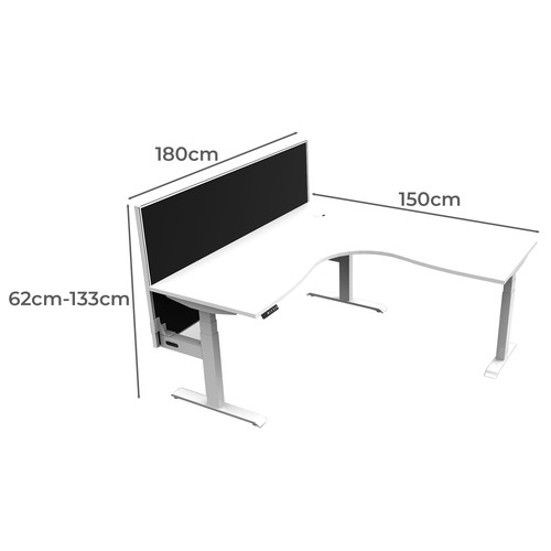 Gordon Electric Sit & Stand Corner Desk with Screen