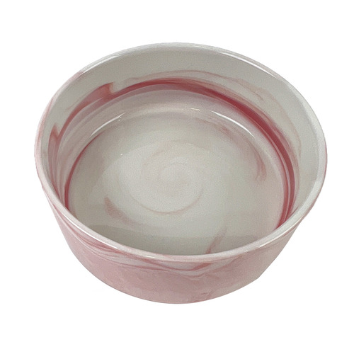 Zen Faux Marble Cat Bowl