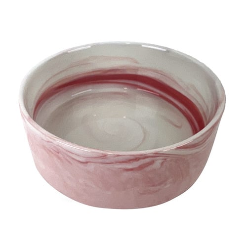 Zen Faux Marble Cat Bowl