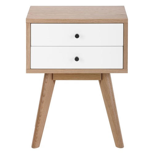 Temple & ster Torsby Spritz Scandinavian 2 Drawer Bedside Table