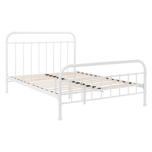 Temple & Webster White Bailey Metal Bed Frame