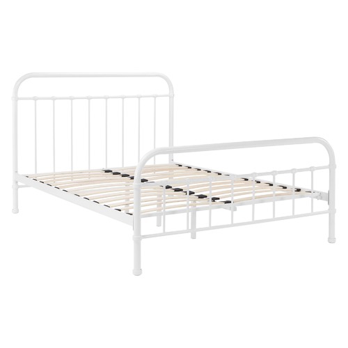 Temple & Webster White Bailey Metal Bed Frame