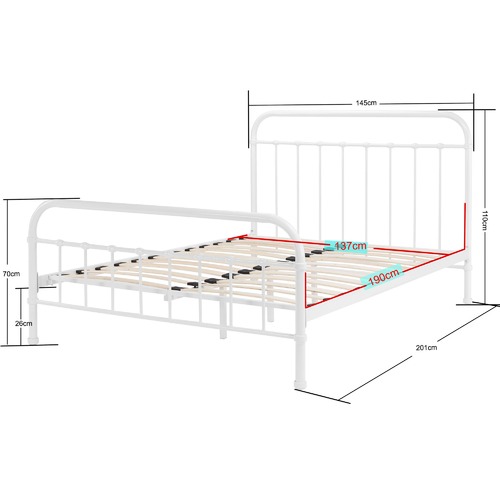 Temple & Webster White Bailey Metal Bed Frame