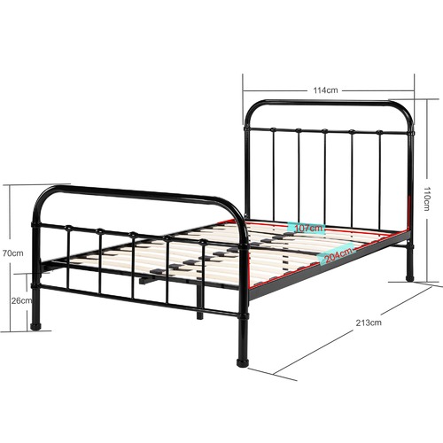 Temple & Webster Black Bailey Metal Bed Frame & Reviews